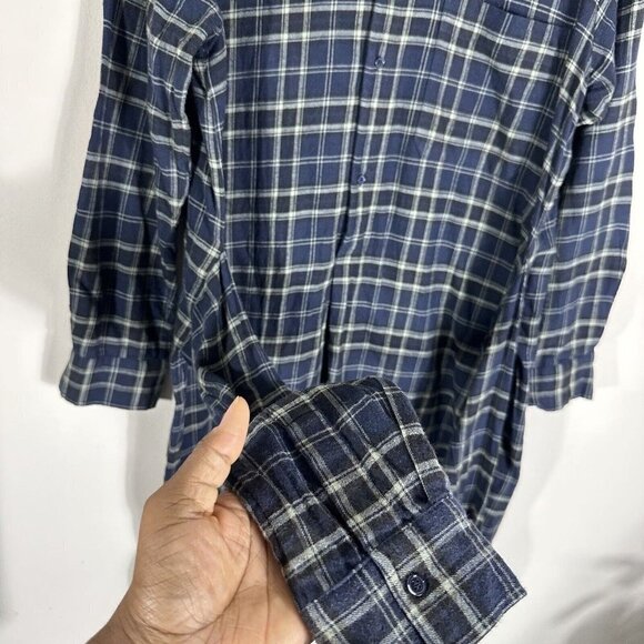 VINCE Multi Plaid Flannel Wool Blend Long Sleeve Dress Womens Size XS Tie Front - Picture 7 of 12